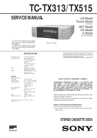 Sony TC-TX313 - Service Manual 